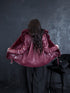 Bordeaux jacket with bordeaux fur "LUX FUR" FL47